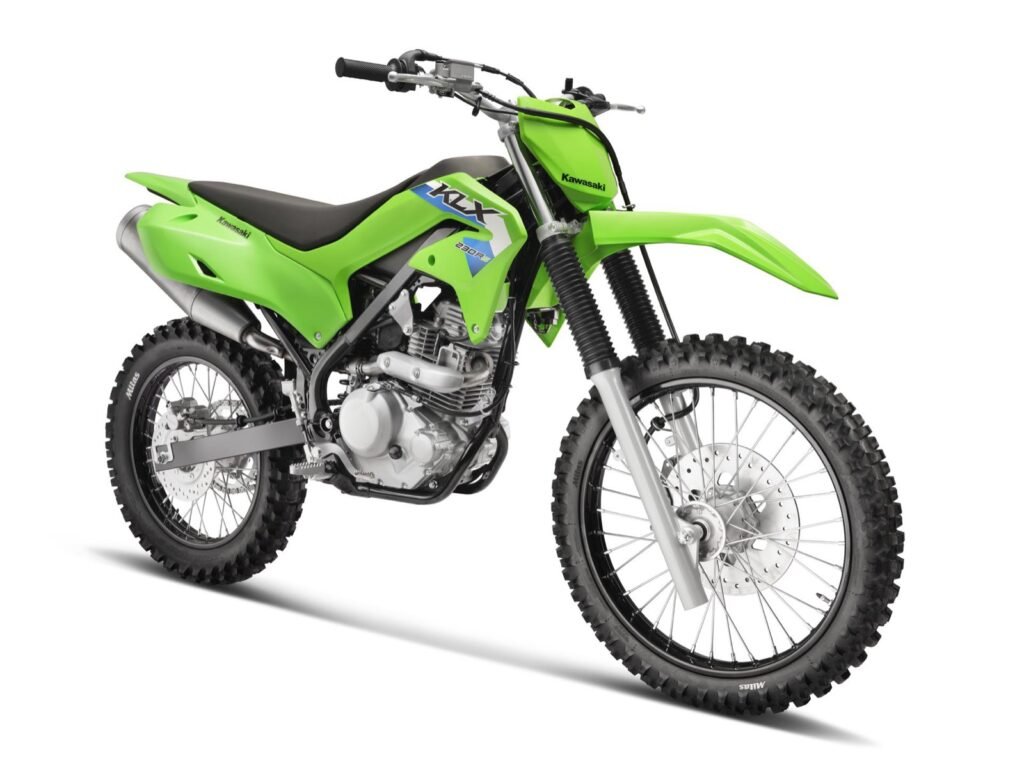 Kawasaki KLX230R S 2027 Lime Green vista lateral frontal