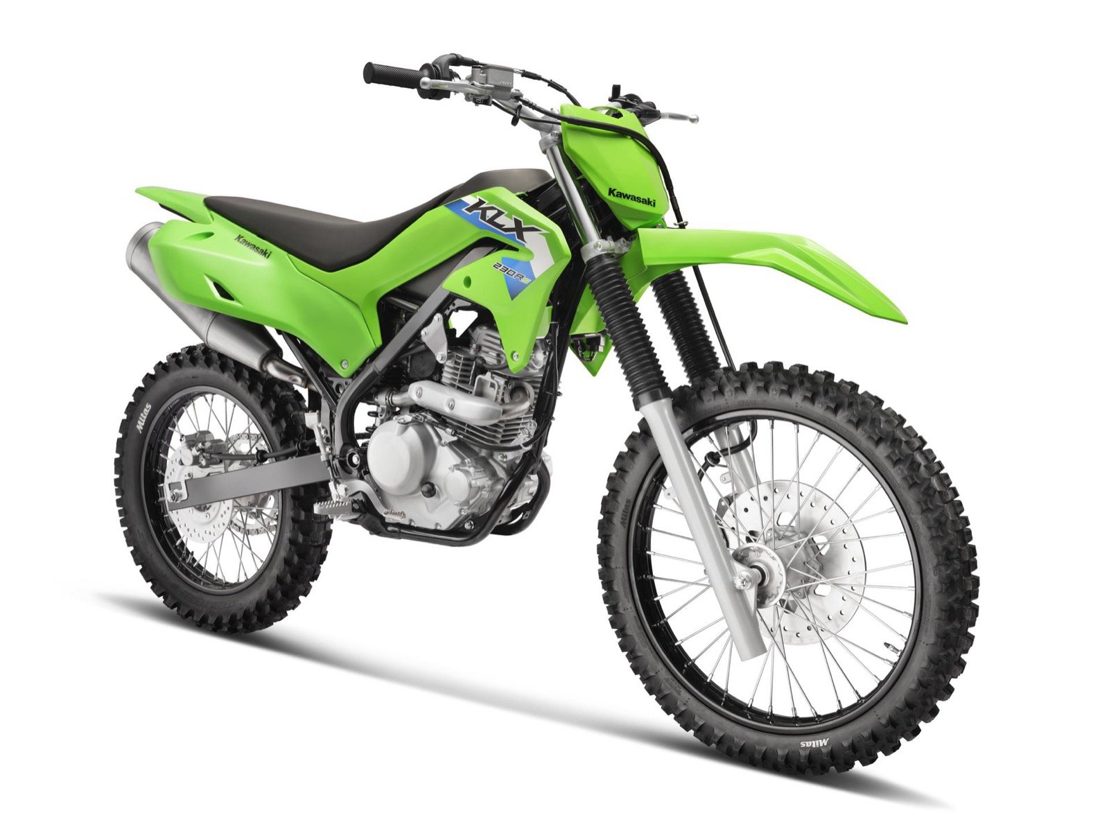 Kawasaki KLX230R S 2027 Lime Green vista lateral frontal