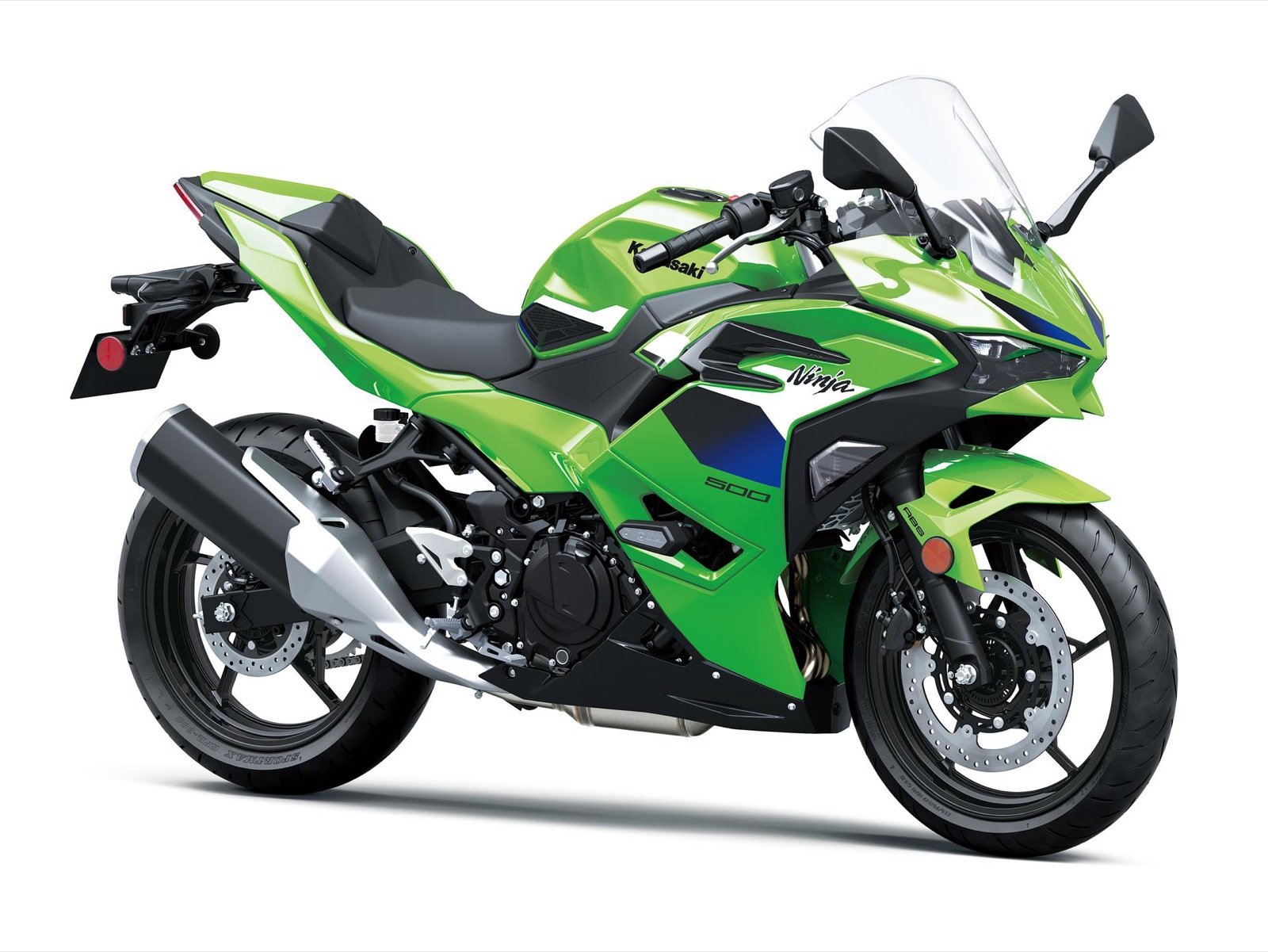 Kawasaki Ninja 500 SE 2026 Lime Green vista lateral frontal