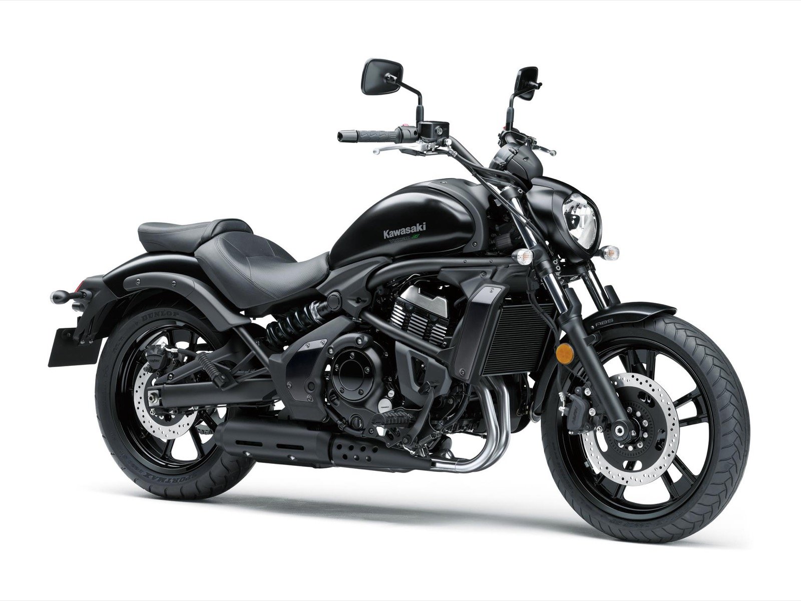 Kawasaki Vulcan S 2026 Metallic Flat Spark Black vista lateral frontal