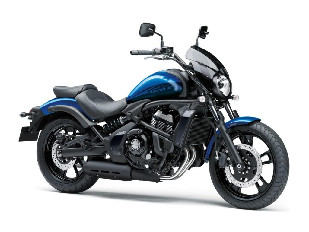 Kawasaki Vulcan S Cafe 2026 Metallic Blue vista lateral frontal